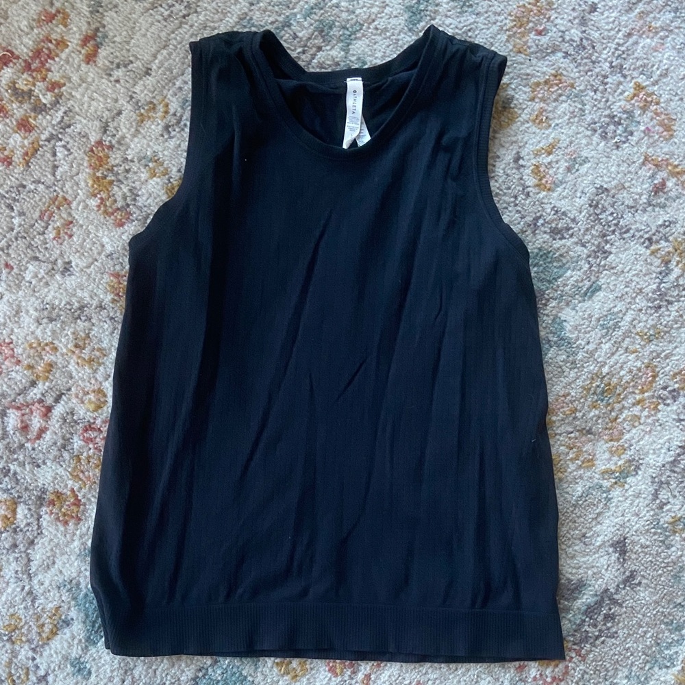 Athleta Black Workout Tank with Stay-In-Place Grippy Hem